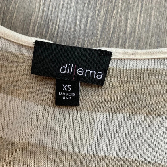 Aritzia Dilemma Tank Top Blouse Draped Stripe Flowy Sleeveless Cream White XS - Picture 13 of 15